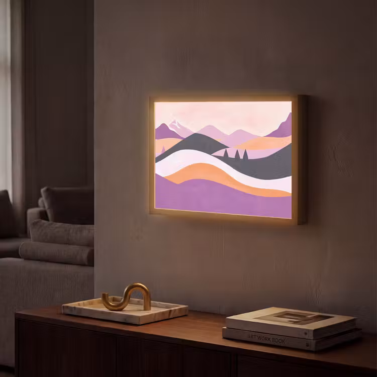 Lightbox - Wandlamp - Abstract - Heuvels - Bomen - Groen — 2