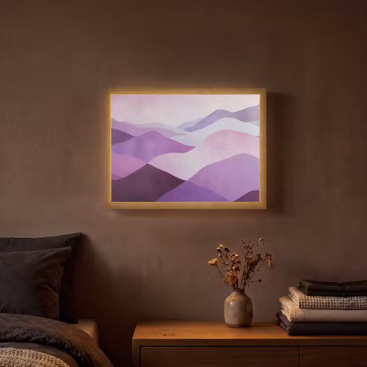 Lightbox - Wandlamp - Abstract - Heuvels - Landschap - Paars — 3