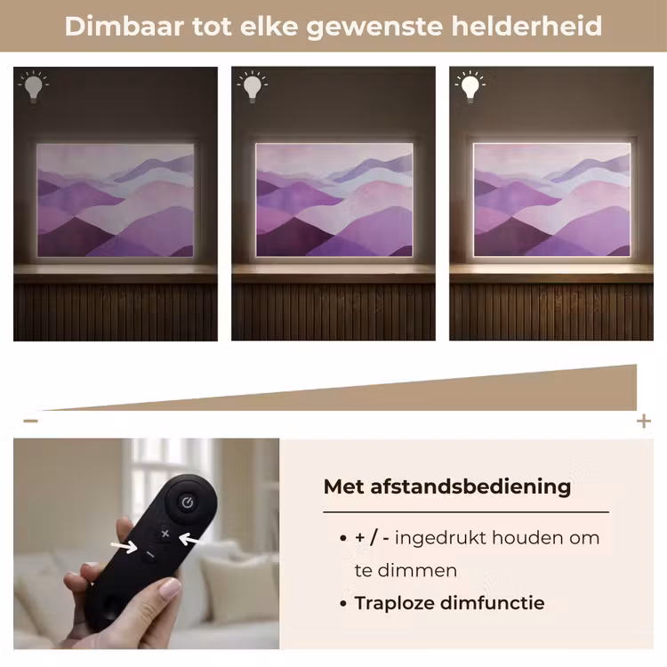 Lightbox - Wandlamp - Abstract - Heuvels - Landschap - Paars — 9