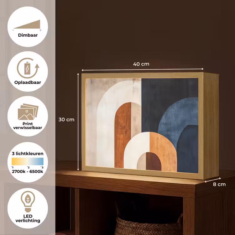 Lightbox - Wandlamp - Abstract - Vormen - Donkerblauw — 10