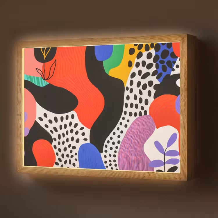 Lightbox - Wandlamp - Abstract - Vormen - Kleuren - Stippen — 1