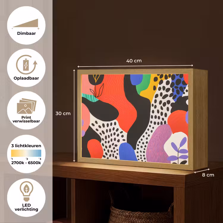 Lightbox - Wandlamp - Abstract - Vormen - Kleuren - Stippen — 10
