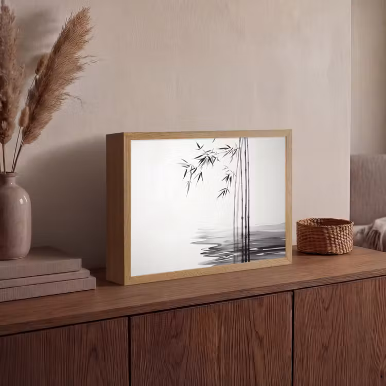 Lightbox - Wandlamp - Bamboestammen - Water - Minimalistisch - Wit — 4