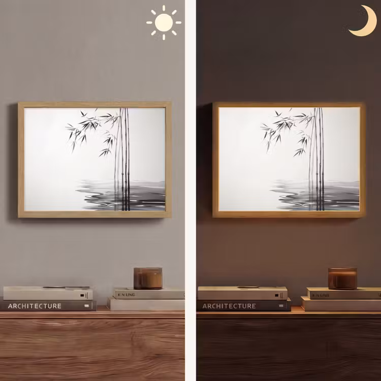 Lightbox - Wandlamp - Bamboestammen - Water - Minimalistisch - Wit — 6