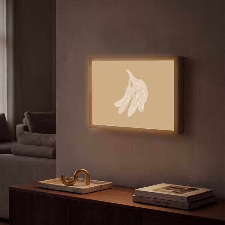 Lightbox - Wandlamp - Bananen - Beige - Lijntekening - Minimalistisch — 2
