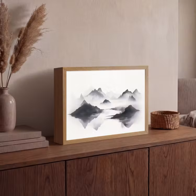 Lightbox - Wandlamp - Bergen - Mistig - Water - Wit — 4
