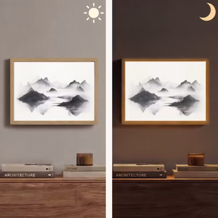 Lightbox - Wandlamp - Bergen - Mistig - Water - Wit — 6