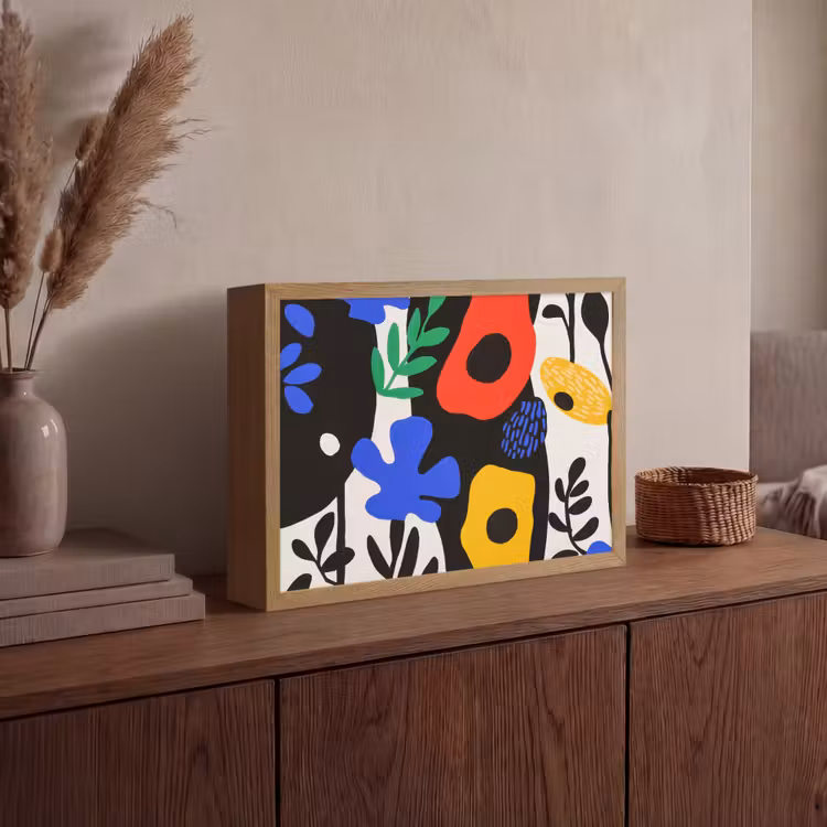 Lightbox - Wandlamp - Bloemen - Bladeren - Abstract - Zwart — 4