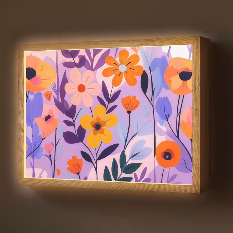 Lightbox - Wandlamp - Bloemen - Kleurrijk - Bladeren — 1
