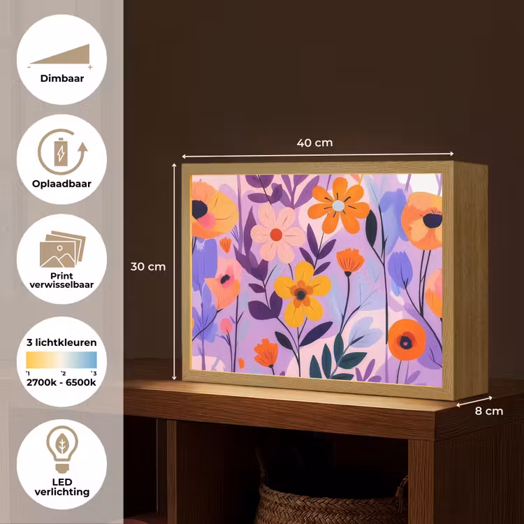Lightbox - Wandlamp - Bloemen - Kleurrijk - Bladeren — 10