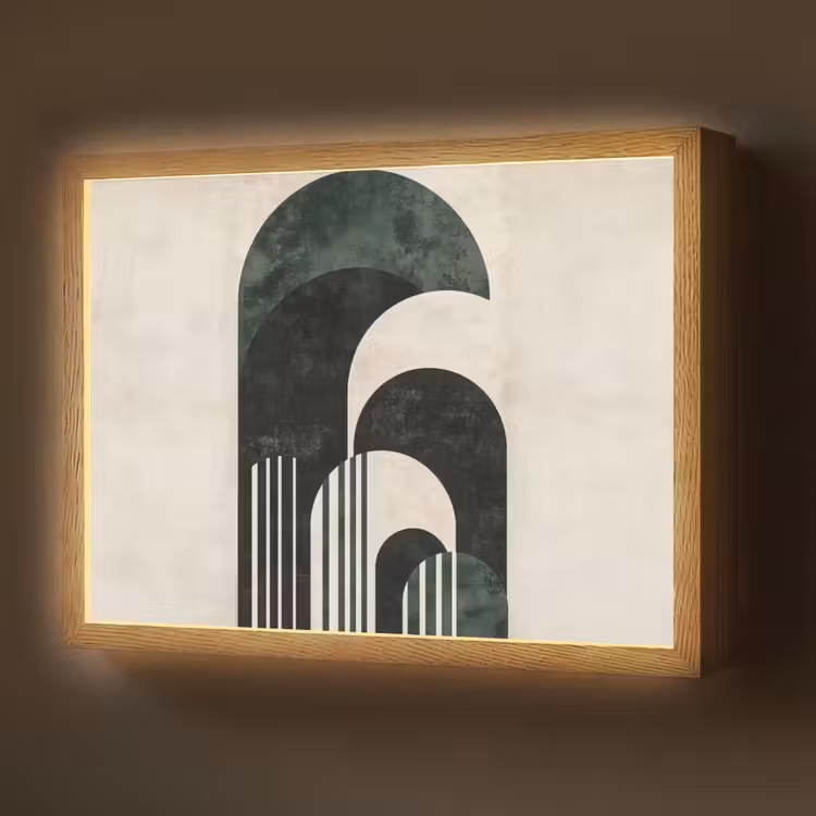 Lightbox - Wandlamp - Bogen - Donkergroen - Lijnen — 1