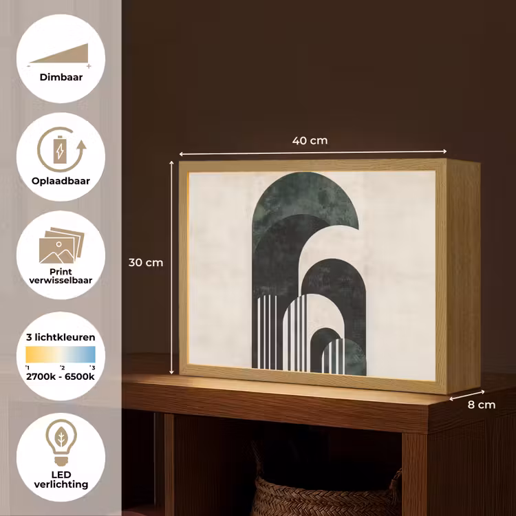 Lightbox - Wandlamp - Bogen - Donkergroen - Lijnen — 10