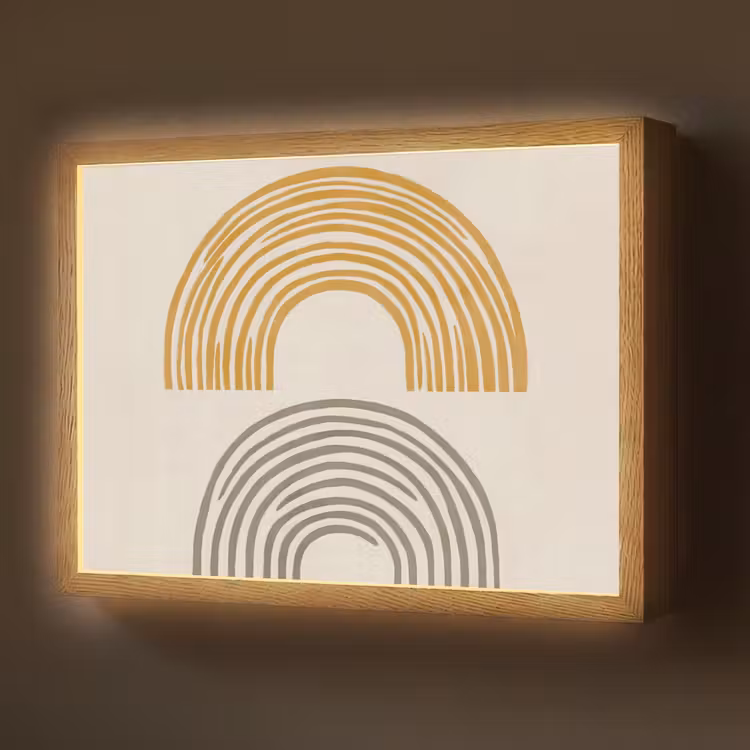 Lightbox - Wandlamp - Bogen - Lijnen - Oranje - Minimalistisch — 1