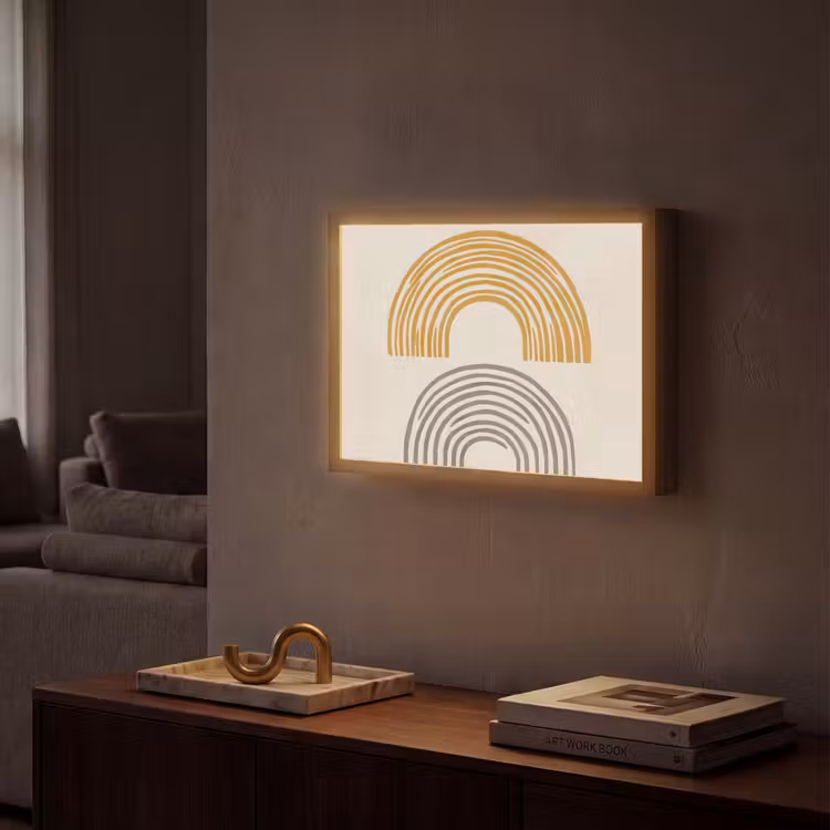 Lightbox - Wandlamp - Bogen - Lijnen - Oranje - Minimalistisch — 2