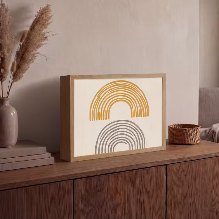 Lightbox - Wandlamp - Bogen - Lijnen - Oranje - Minimalistisch — 4