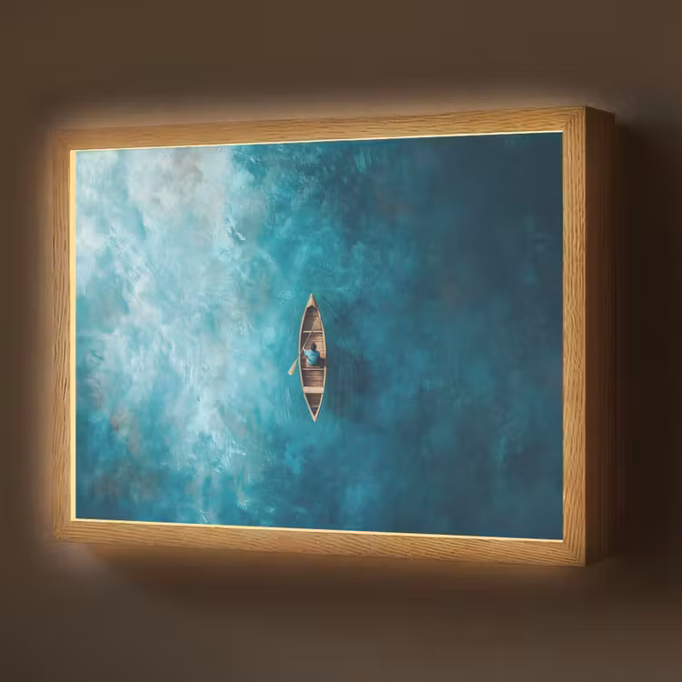 Lightbox - Wandlamp - Bootje - Water - Blauw — 1