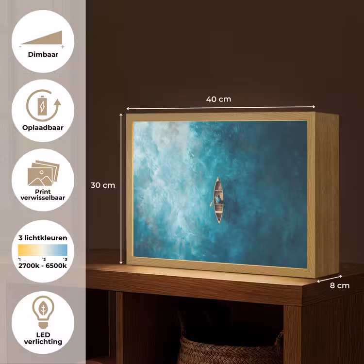 Lightbox - Wandlamp - Bootje - Water - Blauw — 10