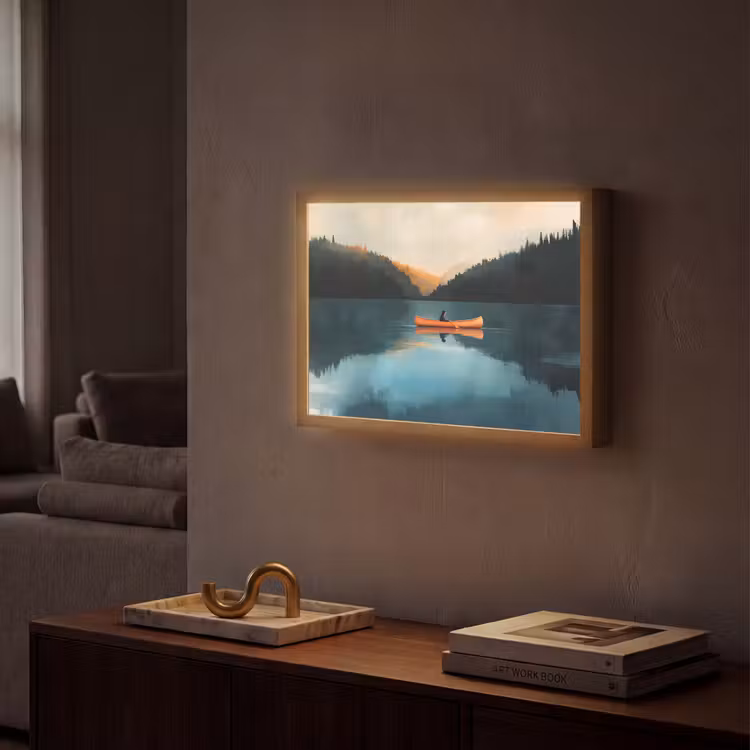 Lightbox - Wandlamp - Bossen - Meer - Kano - Oranje — 2