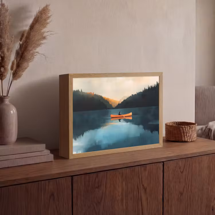 Lightbox - Wandlamp - Bossen - Meer - Kano - Oranje — 4