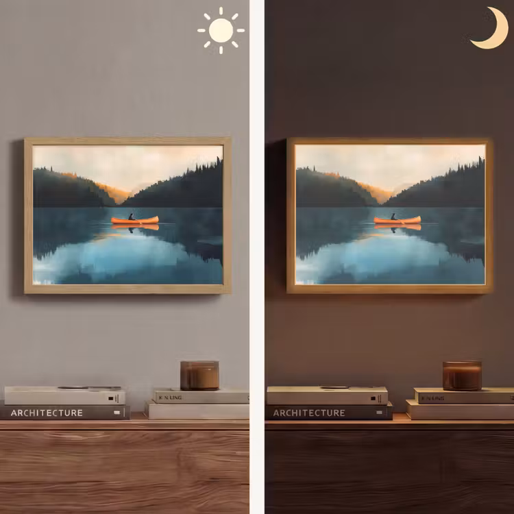 Lightbox - Wandlamp - Bossen - Meer - Kano - Oranje — 6
