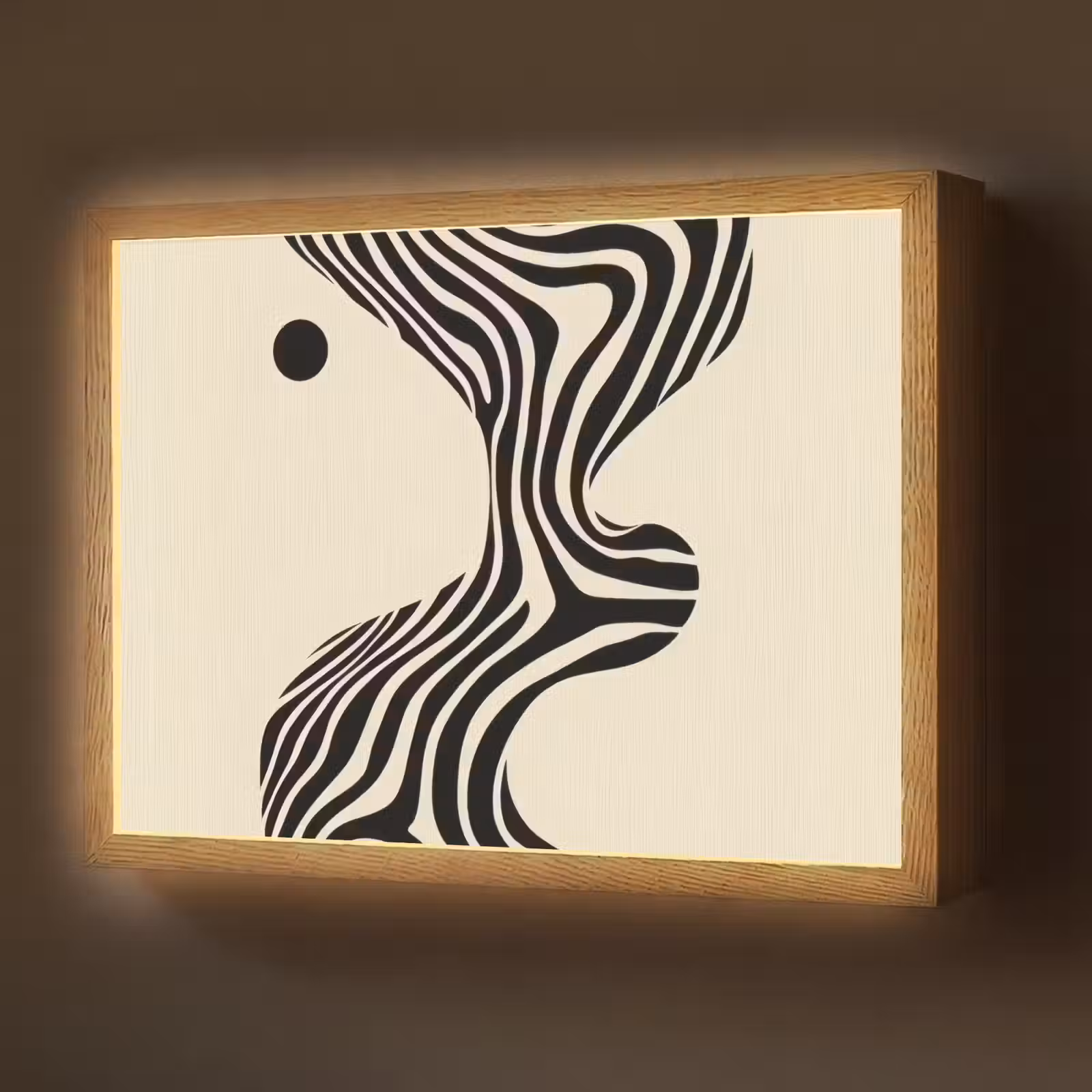 Lightbox - Wandlamp - Beige - Lijnen - Golvend - Abstract — 1