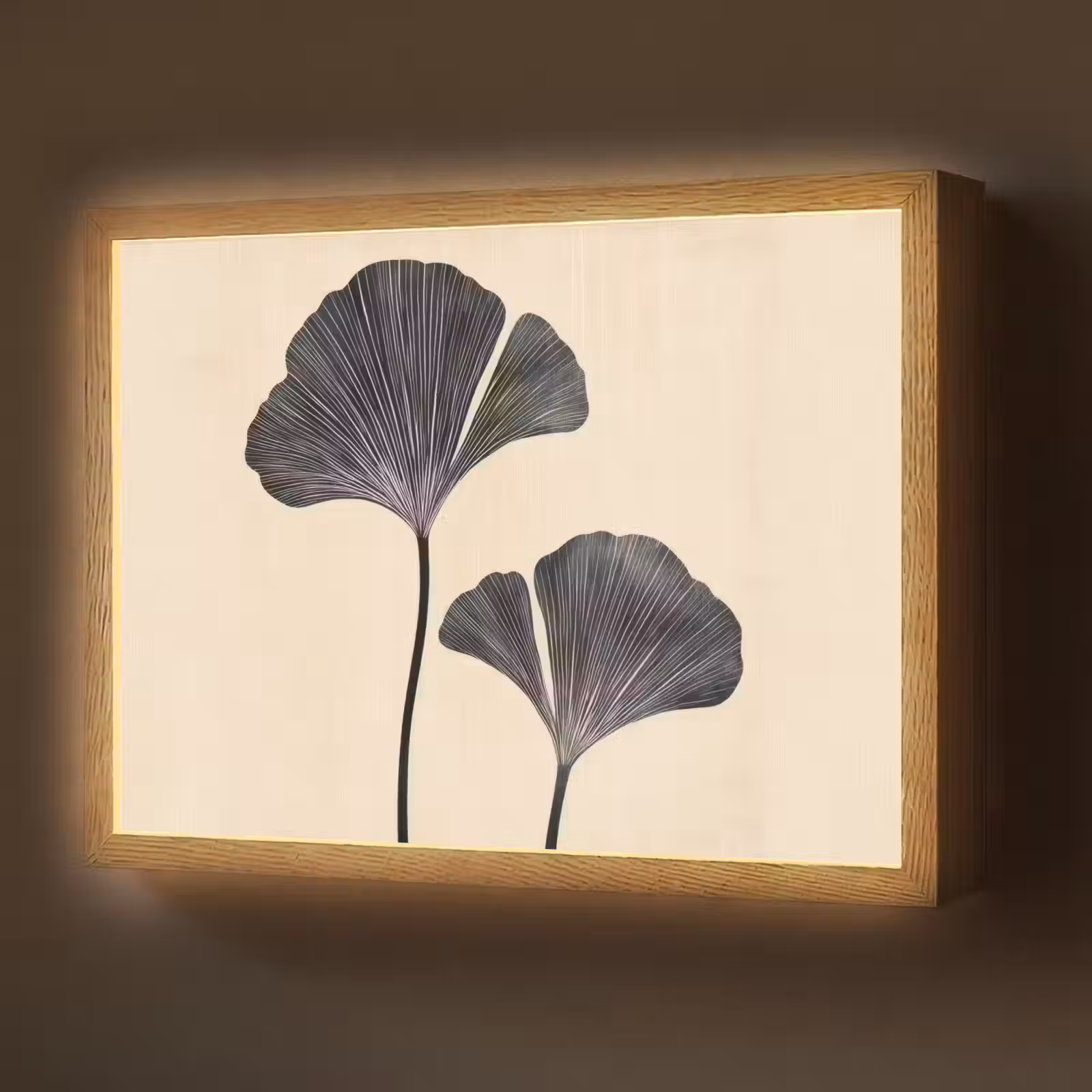 Lightbox - Wandlamp - Bladeren - Minimalistisch - Zwart — 1
