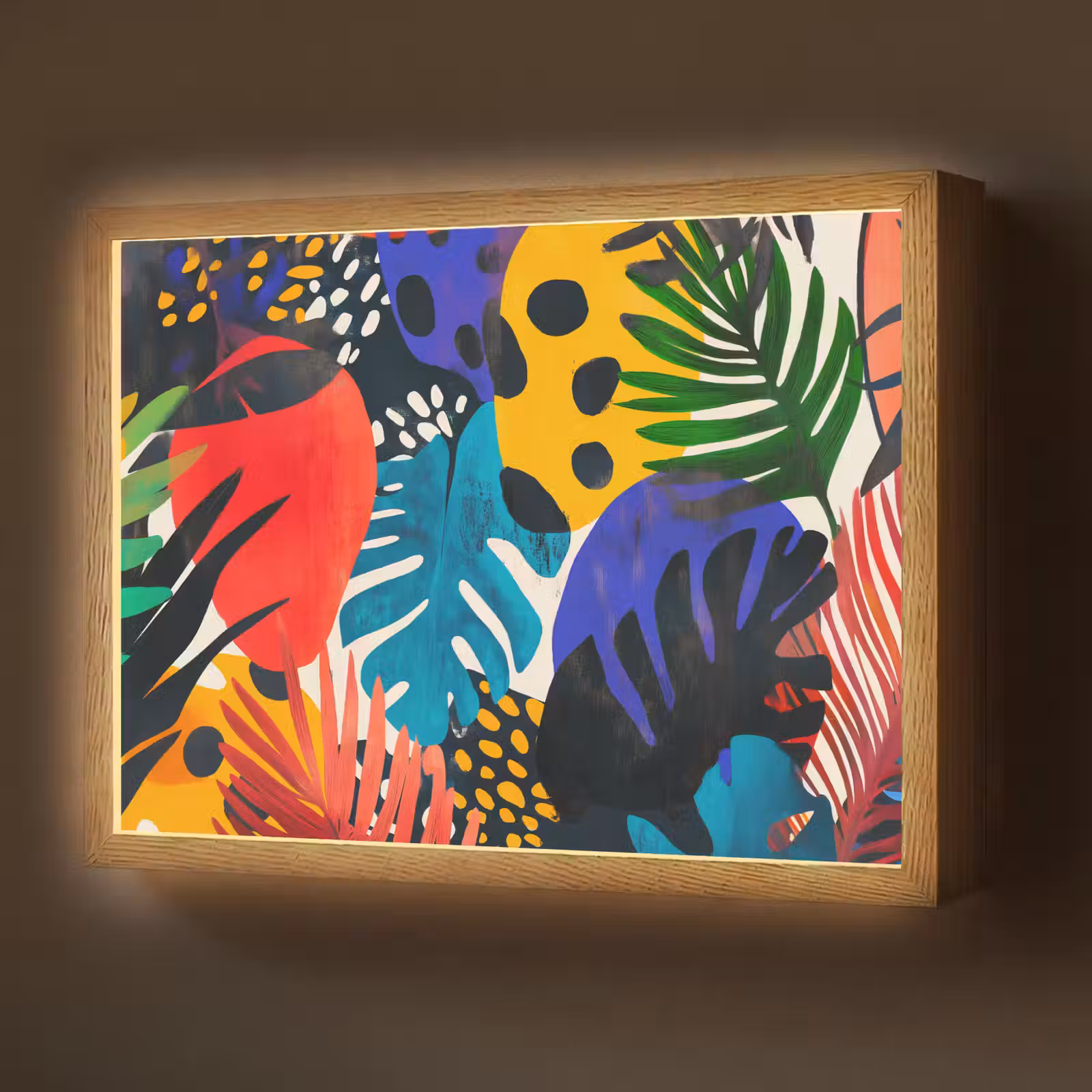 Lightbox - Wandlamp - Bladeren - Vormen - Abstract - Kleurrijk — 1