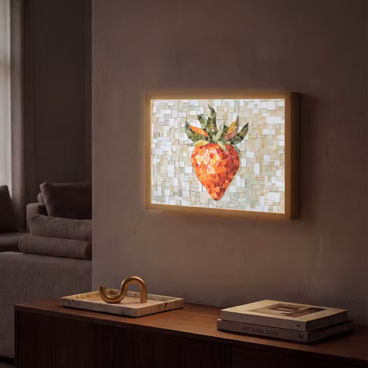 Lightbox - Wandlamp - Aardbei - Rood - Mozaïek - Fruit — 2
