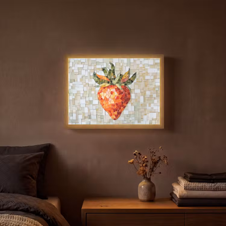 Lightbox - Wandlamp - Aardbei - Rood - Mozaïek - Fruit — 3
