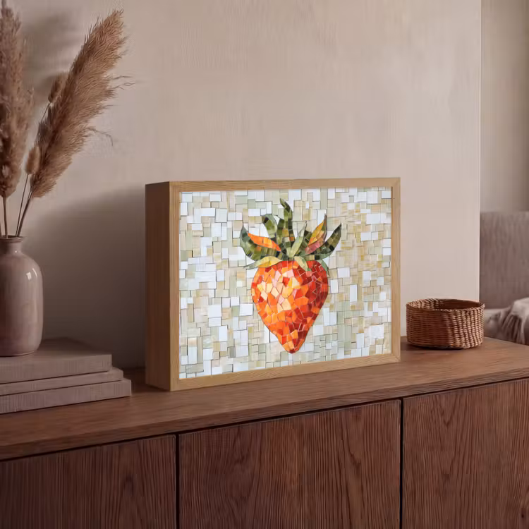 Lightbox - Wandlamp - Aardbei - Rood - Mozaïek - Fruit — 4