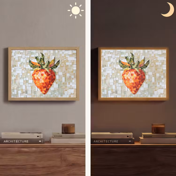 Lightbox - Wandlamp - Aardbei - Rood - Mozaïek - Fruit — 6