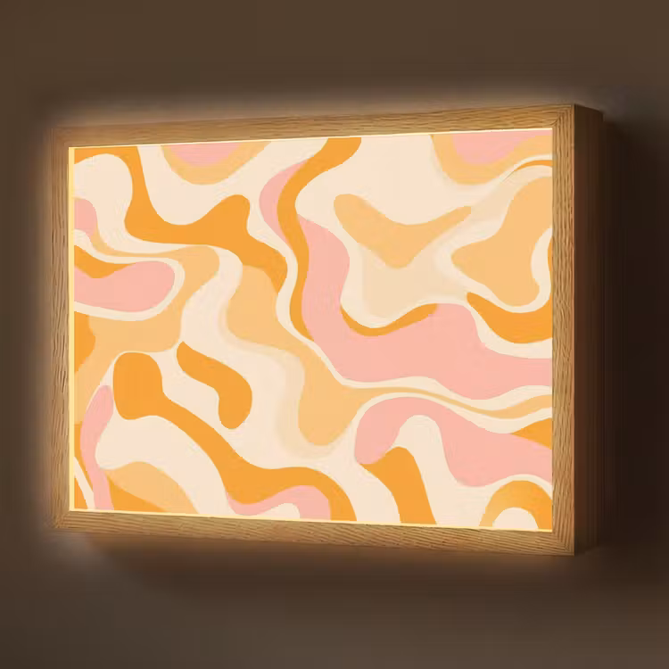 Lightbox - Wandlamp - Abstract - Golvend - Oranje — 1