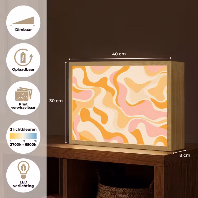 Lightbox - Wandlamp - Abstract - Golvend - Oranje — 10