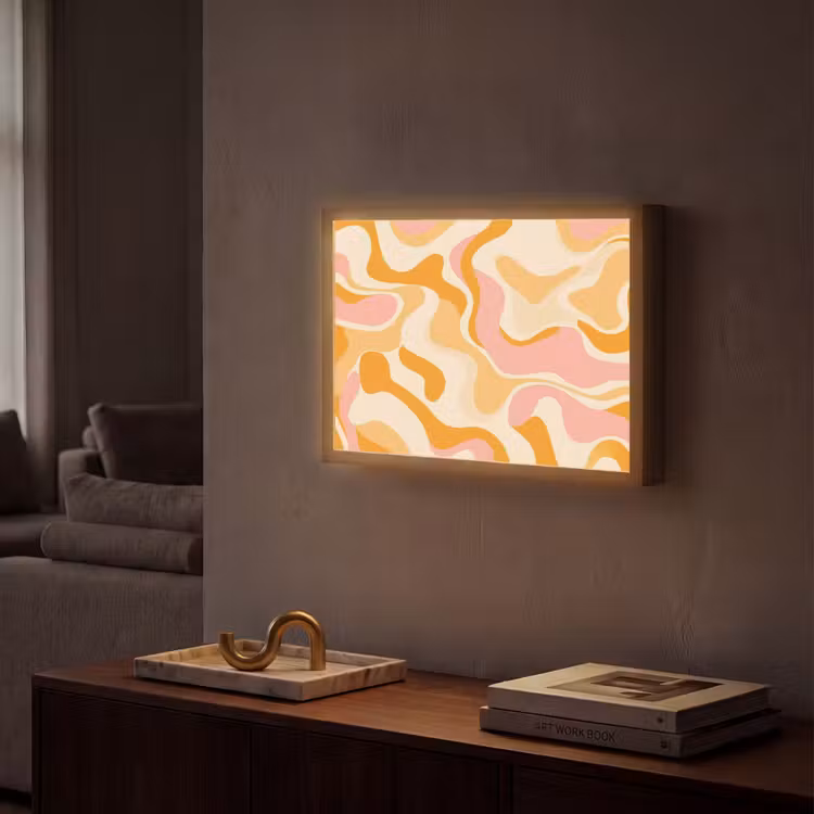 Lightbox - Wandlamp - Abstract - Golvend - Oranje — 2
