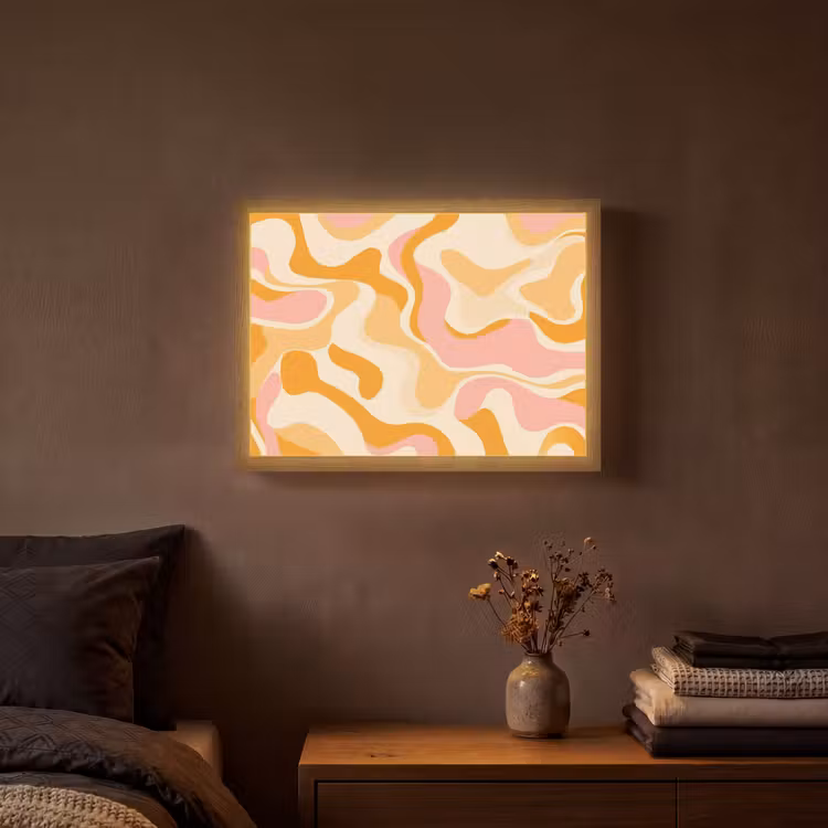 Lightbox - Wandlamp - Abstract - Golvend - Oranje — 3