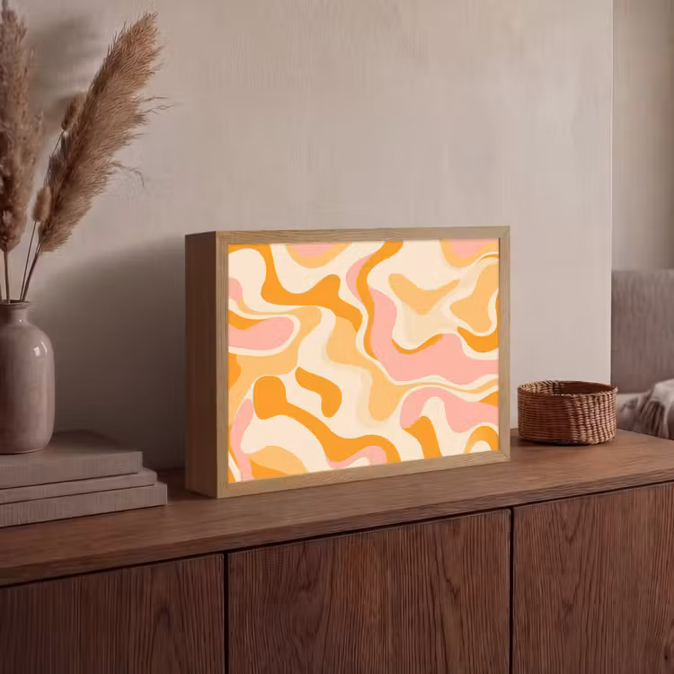 Lightbox - Wandlamp - Abstract - Golvend - Oranje — 4