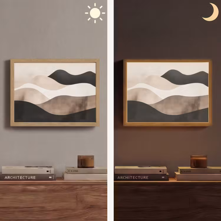Lightbox - Wandlamp - Abstract - Landschap - Golven - Crèmekleur — 6