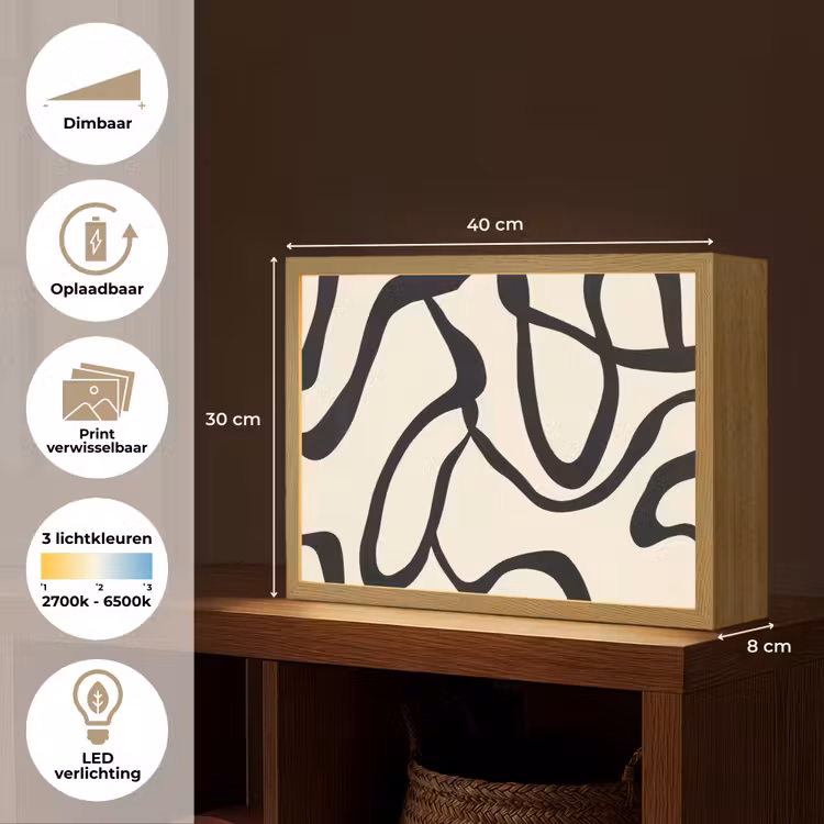 Lightbox - Wandlamp - Abstract - Lijnen - Modern - Beige — 10