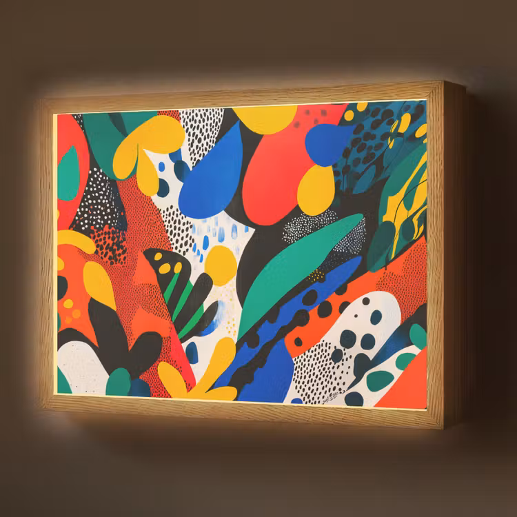 Lightbox - Wandlamp - Abstract - Planten - Vormen - Kleurrijk — 1