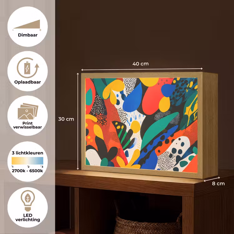 Lightbox - Wandlamp - Abstract - Planten - Vormen - Kleurrijk — 10