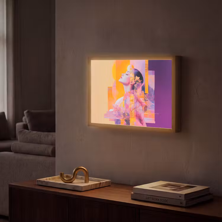 Lightbox - Wandlamp - Abstract - Portret - Vrouw - Kleurrijk — 2