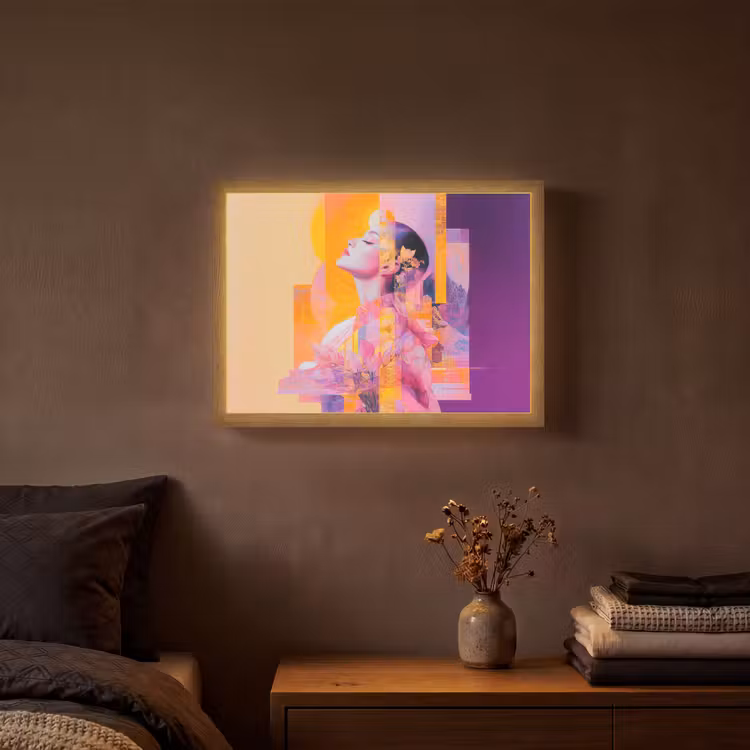 Lightbox - Wandlamp - Abstract - Portret - Vrouw - Kleurrijk — 3