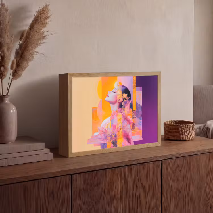 Lightbox - Wandlamp - Abstract - Portret - Vrouw - Kleurrijk — 4