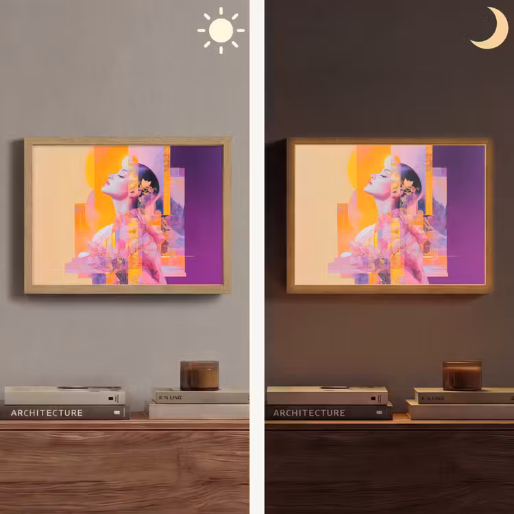 Lightbox - Wandlamp - Abstract - Portret - Vrouw - Kleurrijk — 6