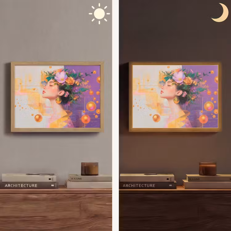 Lightbox - Wandlamp - Abstract - Vrouw - Bloemenkroon - Goud — 6