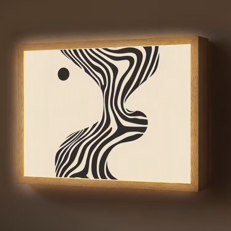 Lightbox - Wandlamp - Beige - Lijnen - Golvend - Abstract — 1