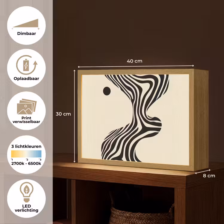 Lightbox - Wandlamp - Beige - Lijnen - Golvend - Abstract — 10