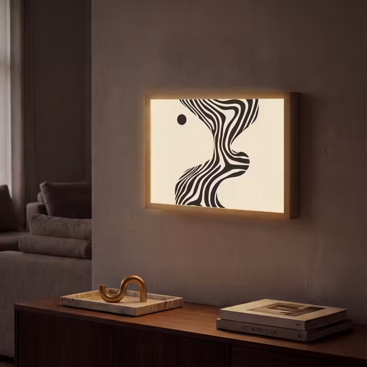 Lightbox - Wandlamp - Beige - Lijnen - Golvend - Abstract — 2