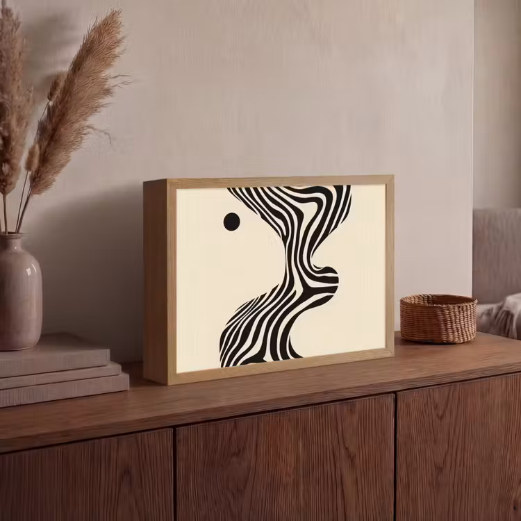Lightbox - Wandlamp - Beige - Lijnen - Golvend - Abstract — 4