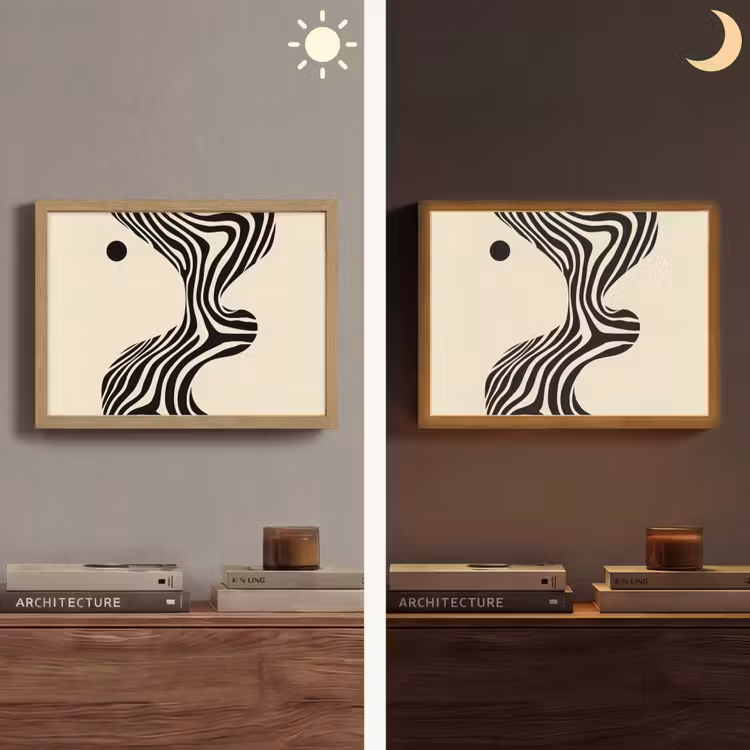 Lightbox - Wandlamp - Beige - Lijnen - Golvend - Abstract — 6